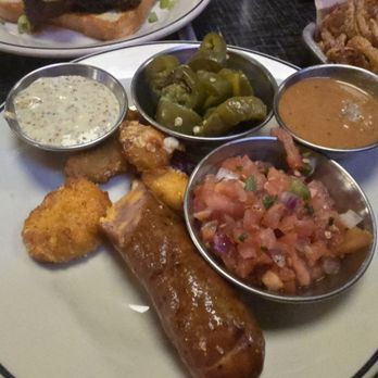 Lucille's Smokehouse Bar-B-Que - Nacho toppings, cheese curds, half of the jalapeño sausage (another amazing option) - Barbeque Near Me - Rocklin, California Lucille's Smokehouse Bar-B-Que - Nacho toppings, cheese curds, half of the jalapeño sausage (another amazing option) - Barbeque Near Me - Rocklin, California
