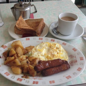 Queen Star Restaurant - Five bucks for two eggs, sausage, potatoes, toast and coffee. - Breakfast & Brunch Near Me - Toronto, Ontario