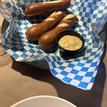 Tin Mill Brewing Company - Pretzels w beer cheese dip - Breweries Near Me - Hermann, Missouri Tin Mill Brewing Company - Pretzels w beer cheese dip - Breweries Near Me - Hermann, Missouri