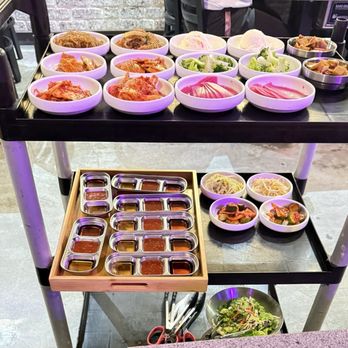 Mukja Korean Barbeque - Assortment of banchan - Korean Near Me - Puyallup, Washington