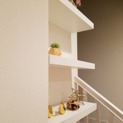 California Closets - Huntington Beach - Shelves not flush and extend beyond wall