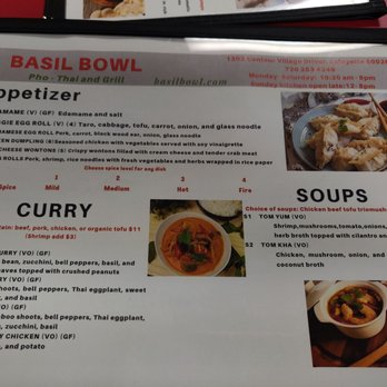 Basil Bowl - the menu for the restaurant - Vietnamese Near Me - Lafayette, Colorado