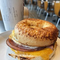Sweetwaters Coffee & Tea Shire Blvd - Best brekkie Bagel Sandwich - Ham, Egg & Cheese