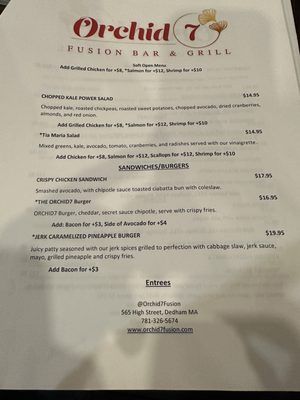 Menu photo 6 Orchid7 Fusion Bar & Grill Dedham, MA Menu photo 6 Orchid7 Fusion Bar & Grill Dedham, MA