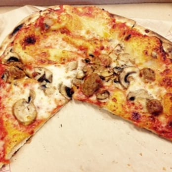 MOD Pizza - Individual "Jasper" with mozzarella, mushrooms, spicy Italian sausage and red sauce (poorly constructed). - Pizza Near Me - Lake Oswego, Oregon MOD Pizza - Individual "Jasper" with mozzarella, mushrooms, spicy Italian sausage and red sauce (poorly constructed). - Pizza Near Me - Lake Oswego, Oregon