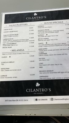 Menu photo 2 Cilantro's Gourmet Deli Wellington, FL Menu photo 2 Cilantro's Gourmet Deli Wellington, FL