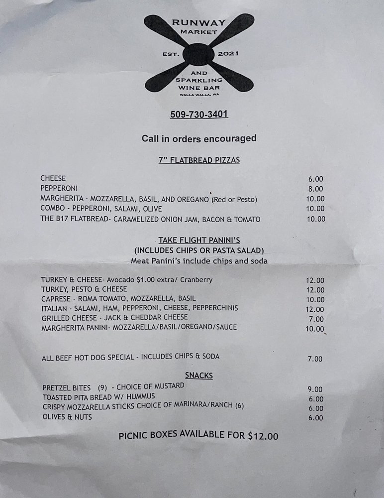 RUNWAY MARKET AND SPARKLING WINE BAR Updated August 2024 455 B St, Walla Walla, Washington