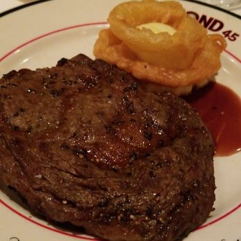Bond 45 - Med rare 14oz rib eye & mash. 60%fat smh but tasted great. - Italian Near Me - Oxon Hill, Maryland Bond 45 - Med rare 14oz rib eye & mash. 60%fat smh but tasted great. - Italian Near Me - Oxon Hill, Maryland