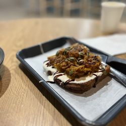Khepri Kitchen Plus Coffee - Maple Sweet Potato Goat Cheese on Gluten Free Bread