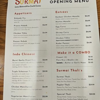 Surmai - Menu - Indian Near Me - Sunnyvale, California