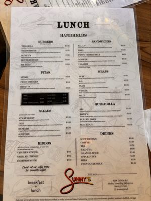 Menu photo 6 Sunnys Breakfast Lunch Shelby Twp, MI