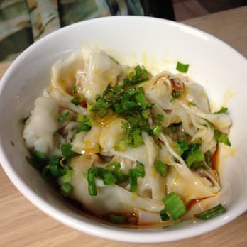 MonGa Cafe - Wontons in chili oil and the surprise peanut sauce - Taiwanese Near Me - Bellevue, Washington MonGa Cafe - Wontons in chili oil and the surprise peanut sauce - Taiwanese Near Me - Bellevue, Washington