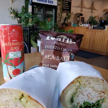 Lunch Box - A very delicious sandwich. I took half home. Delicious watermelon juice. - Burgers Near Me - Sebastopol, California Lunch Box - A very delicious sandwich. I took half home. Delicious watermelon juice. - Burgers Near Me - Sebastopol, California