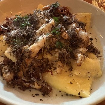 Merci - Agnolotti pasta with lions mane mushrooms, short rib and black truffle - French Near Me - Charleston, South Carolina