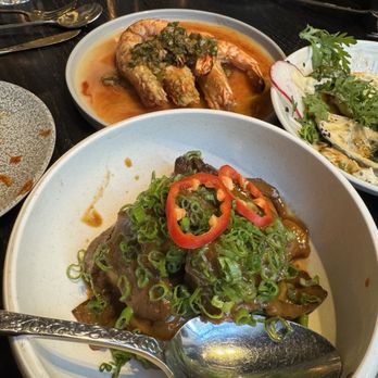 Chan Seattle - Short ribs. Prawns in back - Asian Fusion Near Me - Seattle, Washington