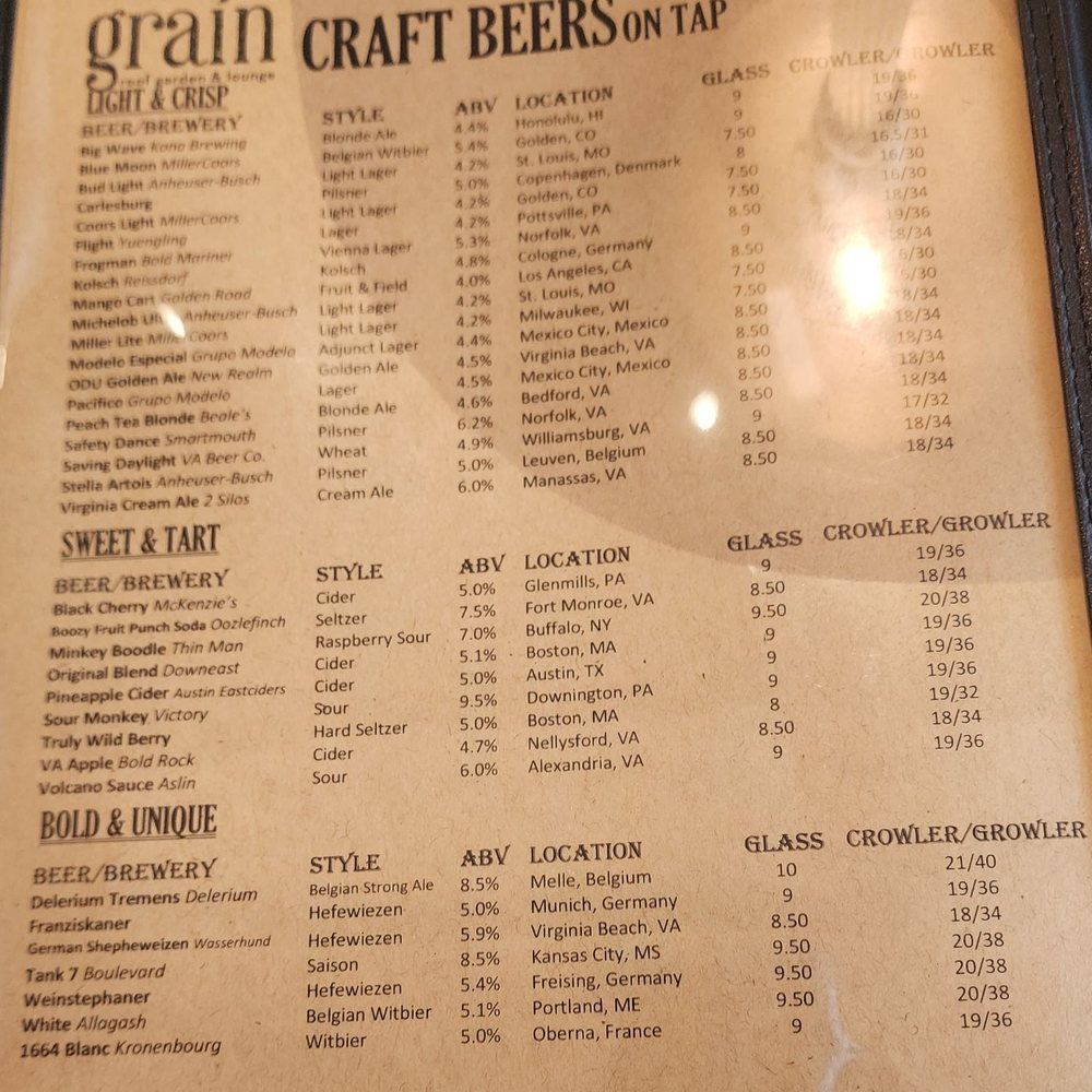 Grain - Beer Gardens Near Me - Norfolk, Virginia