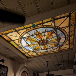 Local Wine & Kitchen - Stained glass skylight in the bar - so pretty