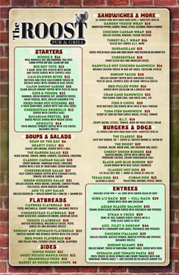 Menu photo 1 The Roost Egg Harbor Township, NJ Menu photo 1 The Roost Egg Harbor Township, NJ