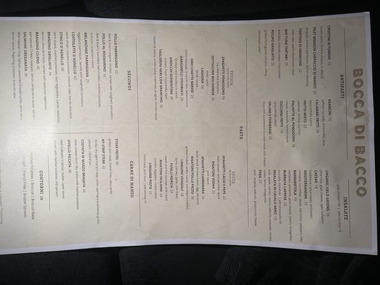Menu photo 8 Bocca di Bacco New York, NY