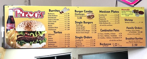 Menu photo 1 Pirco's Charbroil El Paso, TX