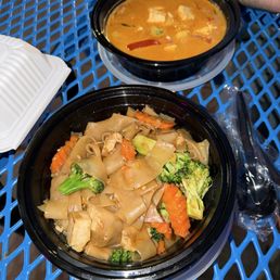 Red curry and drunken noodle Red curry and drunken noodle