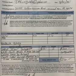 Happy Moving - A list of our damage material taken by their workers which was ignored