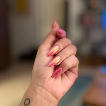 Bliss Nail Lounge - My fav ever - Hot Pink Chrome Barbie Claws - Nail Salons Near Me - Arlington, Virginia