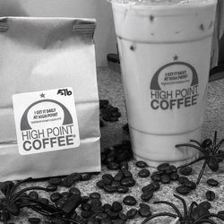 High Point Coffee - Vanilla coffee with 4 shots a bag of chocolate covered beans