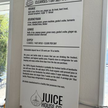 Juice House - Petaluma - Cleanse options - Juice Bars & Smoothies Near Me - Petaluma, California