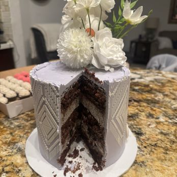 Dainty Dessert - Lavender boho cake with Oreo buttercream - Custom Cakes Near Me Dainty Dessert - Lavender boho cake with Oreo buttercream - Custom Cakes Near Me