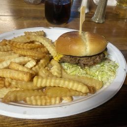 1/4 Cheeseburger and fries