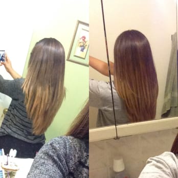Avalon Salon - Before (left) and After (right). Amazing color correction of an ombre gone wrong. - Hair Salons Near Me - Orange, California Avalon Salon - Before (left) and After (right). Amazing color correction of an ombre gone wrong. - Hair Salons Near Me - Orange, California