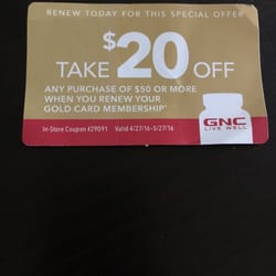 GNC - Given by the Manager after very bad experience