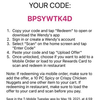 Wendy's - Proof you don't have to directly order from app. See the word "OR" mr/Mrs managers? It was on my rewards card. No mobile Order needed. - Fast Food Near Me - Fontana, California Wendy's - Proof you don't have to directly order from app. See the word "OR" mr/Mrs managers? It was on my rewards card. No mobile Order needed. - Fast Food Near Me - Fontana, California