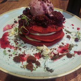 Red velvet pancakes