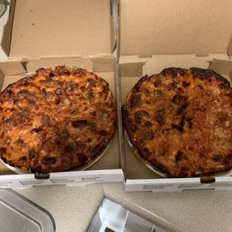 Hamburg and Bacon (left) 1/2 Hamburg and Garlic & 1/2 Linguisa and Onion (right)