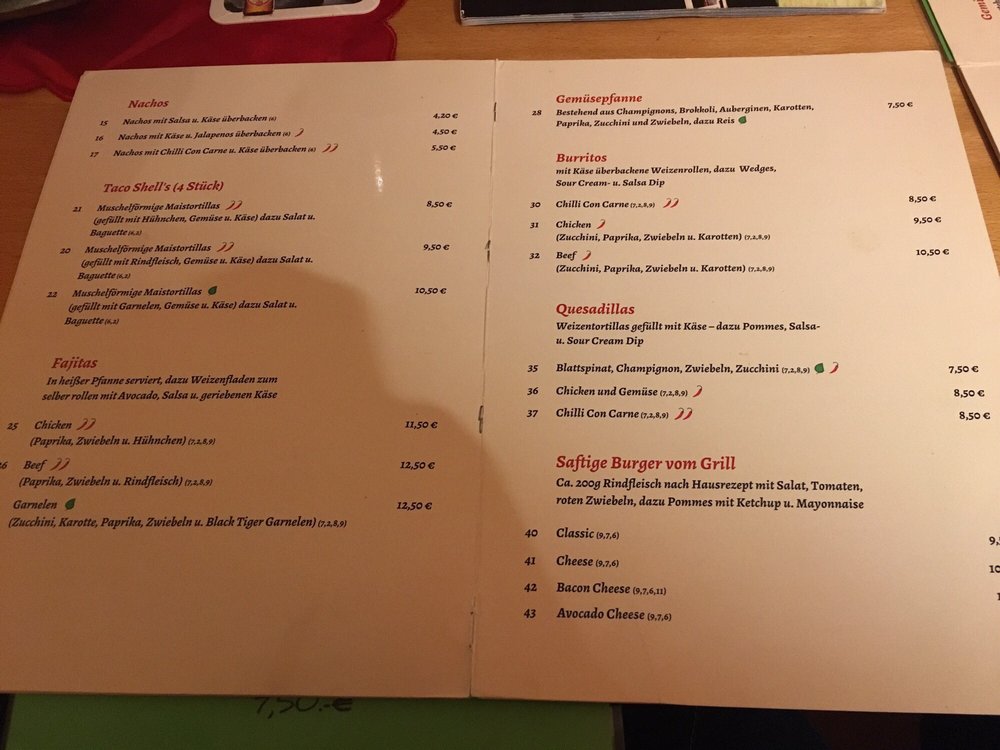 El Sombreros - Karte (2) - menu - Tex-Mex Near Me - Altötting, BY El Sombreros - Karte (2) - menu - Tex-Mex Near Me - Altötting, BY