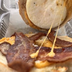 Drowsy Poet at The Foley Station - Asiago Egg Bacon sandwich