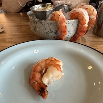 Plank Provisions - Shrimp Cocktail, Phil our Waiter new from Charlestons, described where the shrimp started.  Chris and Sharon - Seafood Near Me - Fort Worth, Texas