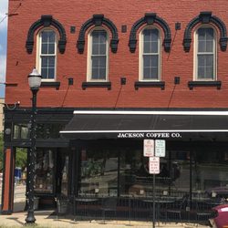 Jackson Coffee Company - Exterior of cafe looks like a Hopper painting.