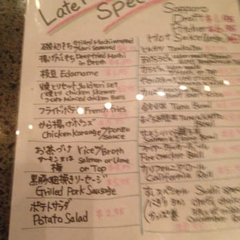 Chiba ken - Late night menu. - Sushi Bars Near Me - Honolulu, Hawaii