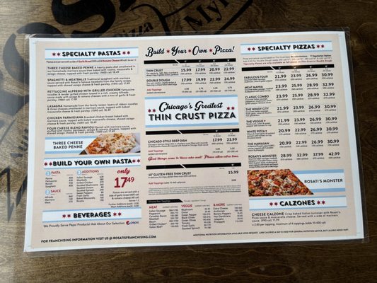 Menu photo 1 Rosati's Pizza Cedar Park, TX Menu photo 1 Rosati's Pizza Cedar Park, TX