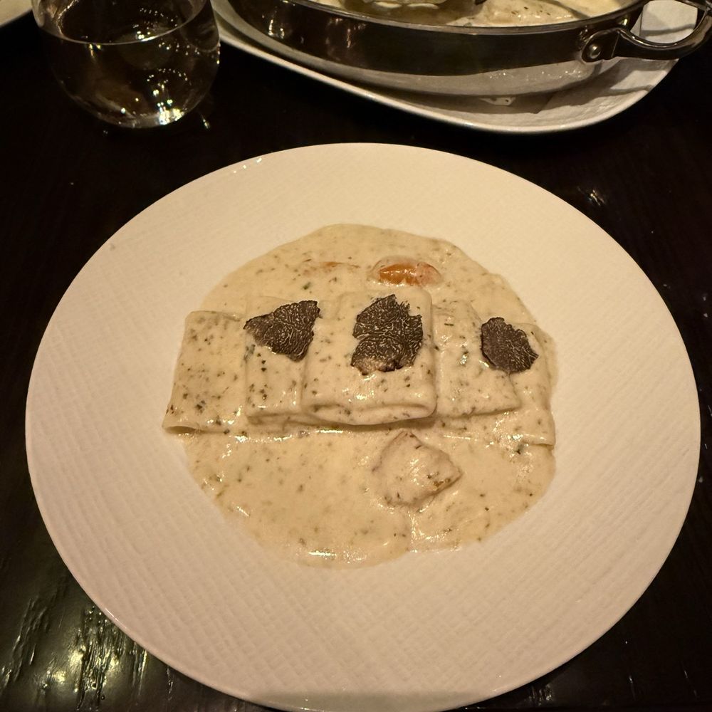 Scarpetta - TABLESIDE PACCHERI PASTA for two plated - Italian Near Me - Las Vegas, Nevada Scarpetta - TABLESIDE PACCHERI PASTA for two plated - Italian Near Me - Las Vegas, Nevada