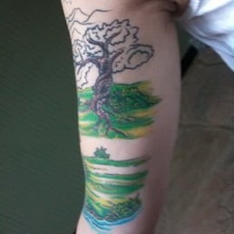 after three sessions (one for outline, 2 color)