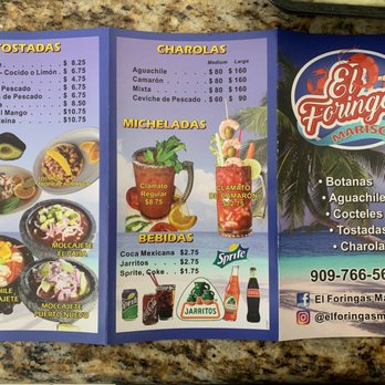 Mariscos El Foringas - Menu back - Food Trucks Near Me - Jurupa Valley, California Mariscos El Foringas - Menu back - Food Trucks Near Me - Jurupa Valley, California