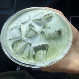 Matcha latte with cold foam