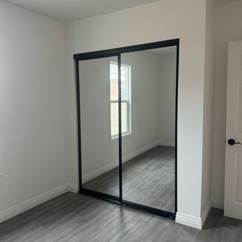FC Custom Glass - Black Closet Door with Mirror - Door Sales/Installation Near Me - La Habra, California FC Custom Glass - Black Closet Door with Mirror - Door Sales/Installation Near Me - La Habra, California
