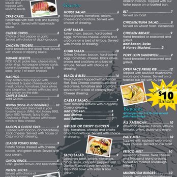 The Square - a menu for a restaurant - Seafood Near Me - Columbia City, Indiana