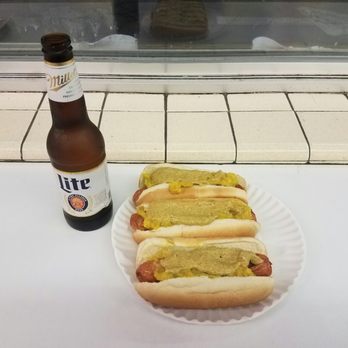 Rutt's Hut - Three wellers with sweet homemade relish & ice cold Miller Lite. - Hot Dogs Near Me - Clifton, New Jersey Rutt's Hut - Three wellers with sweet homemade relish & ice cold Miller Lite. - Hot Dogs Near Me - Clifton, New Jersey