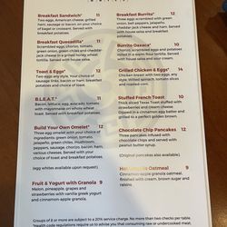 Sivlik Grill - Breakfast menu